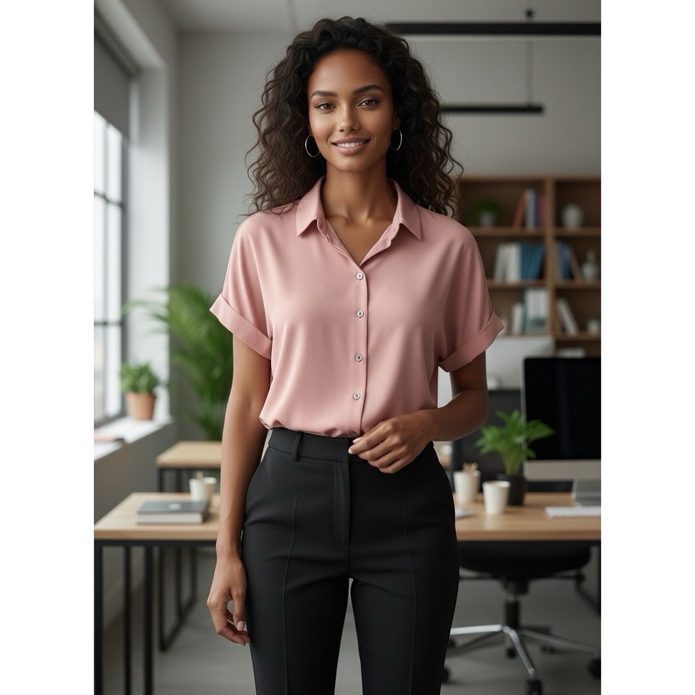 Rachel Zoe Short Sleeve Button-Up Blouse XS Lightweight Chic Designer Top